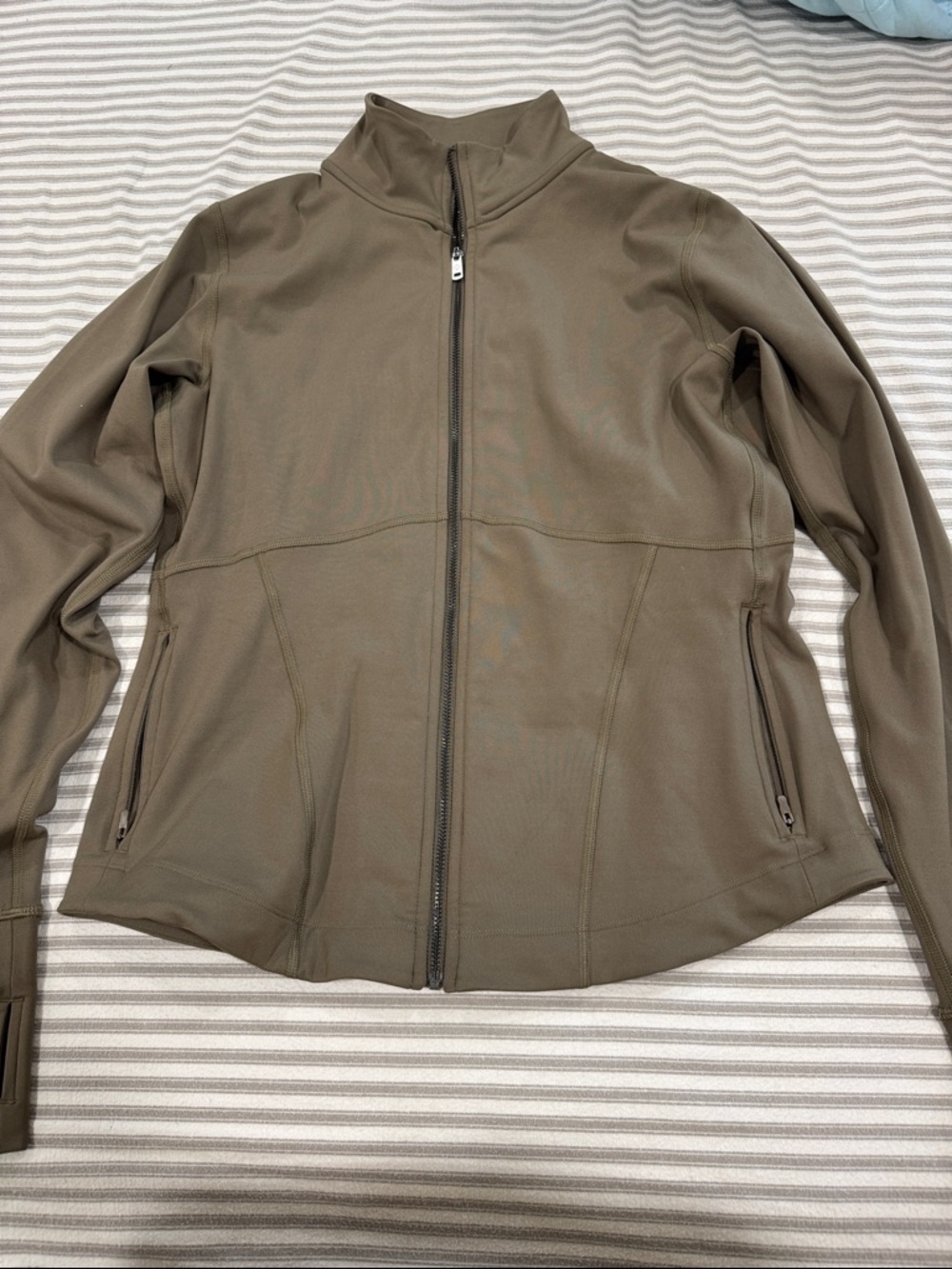 Women's Olive Full-Zip Jacket - Lightweight Active Layer Abercrombie